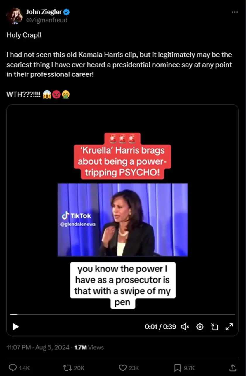 Kamala Harris Admits Her Obsession With Power in Resurfaced Clip