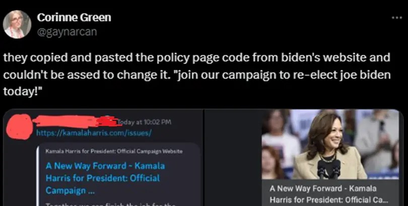 Kamala Harris’ New Policy Page Was Quite Literally Copied And Pasted From Joe Biden’s Campaign