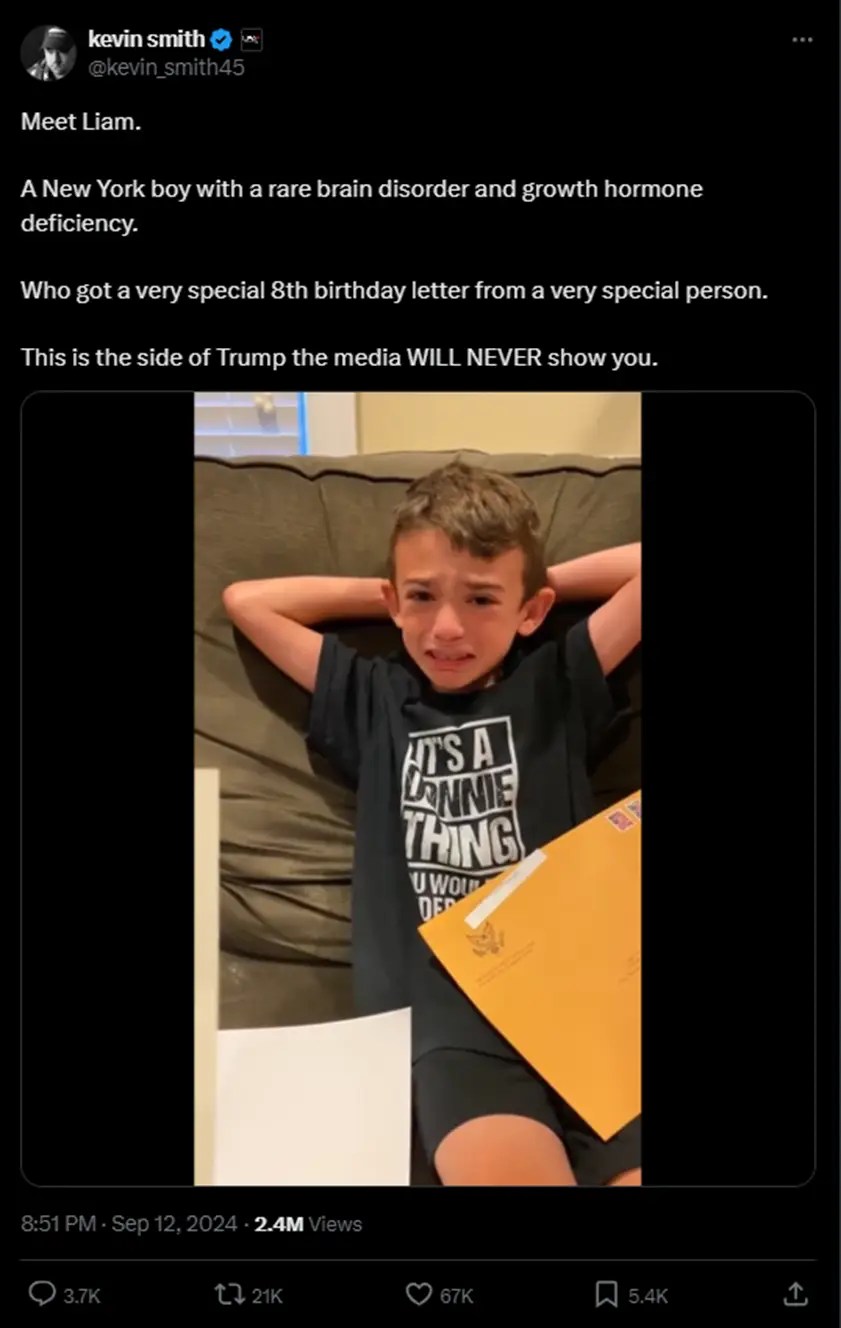 Young Boy With Rare Medical Condition Tearfully Thanks Trump For Birthday Letter In Emotional Video