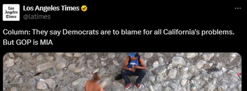 LA Times Columnist Blames GOP For California’s Problems