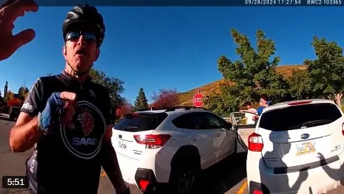 Millionaire California Transplant Cyclist Plays Victim Against Car, Gets Ticket