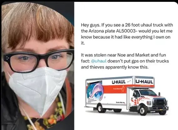 Defund the Police Activist Begs for Their Help To Recover Stolen U-Haul Truck
