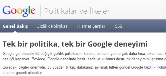 Google Politikalar ve İlkeler