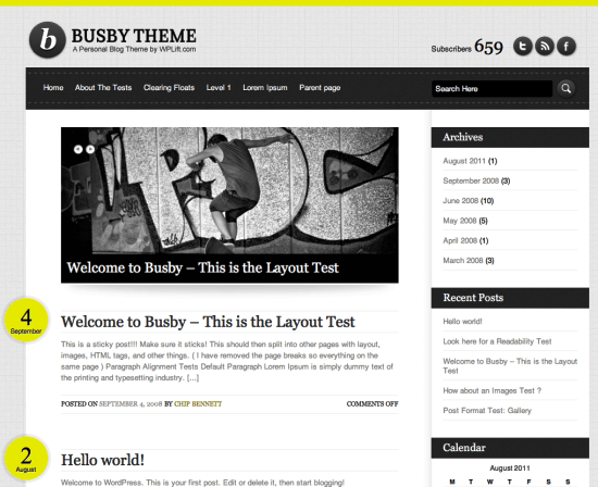 busby WordPress theme -2011 en iyi ücretsiz temalar