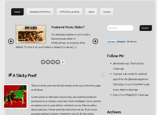 html5press -2011 en iyi ücretsiz temalar