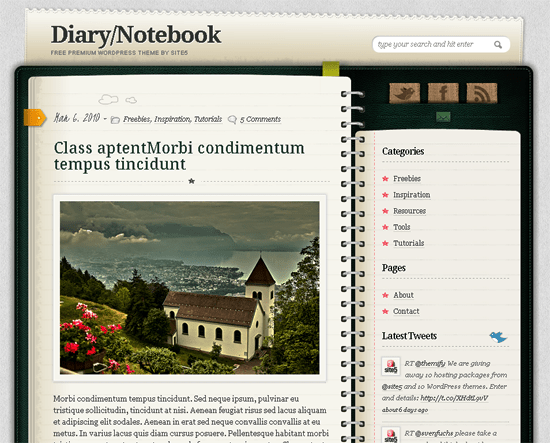 wpdiarytheme -2011 en iyi ücretsiz temalar