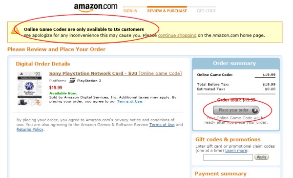 US PSN Cards: How to purchase when you don&rsquo;t live in the US (at 