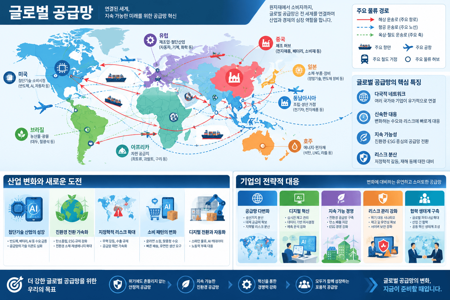 글로벌 공급망과 산업 변화에 대응하는 전략 인포그래픽
