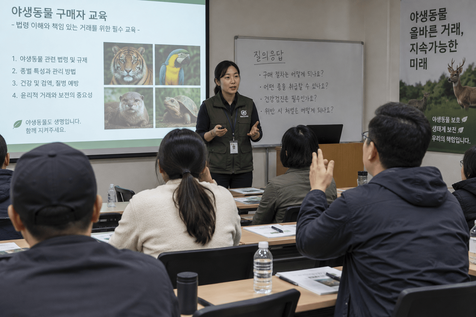 야생동물 구매자 교육 현장