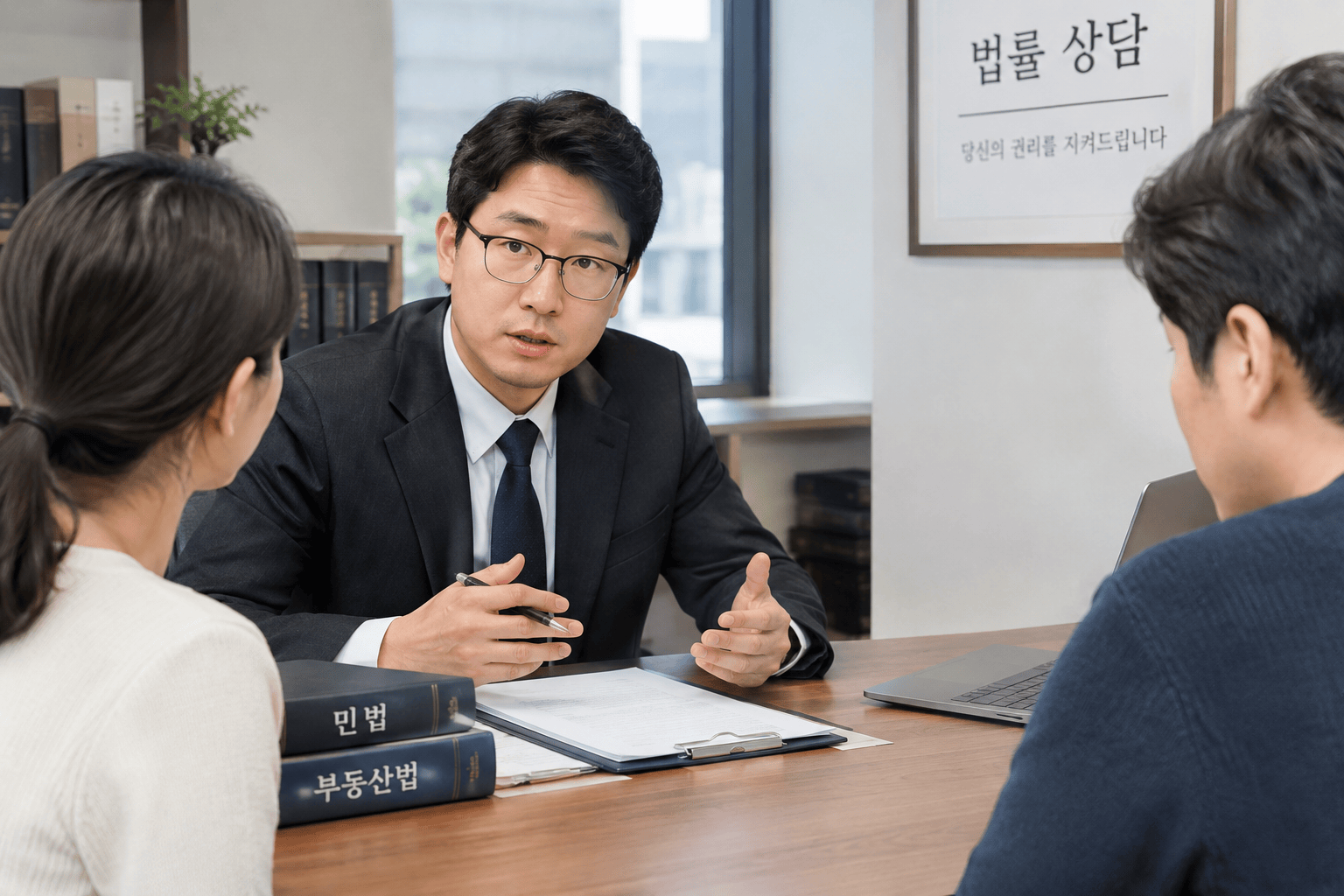 임차인이 법률 상담을 받는 모습