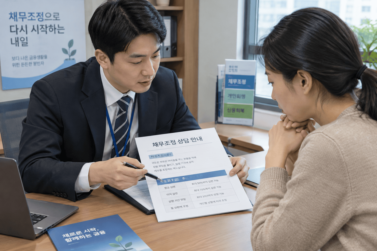 채무 조정 상담 장면