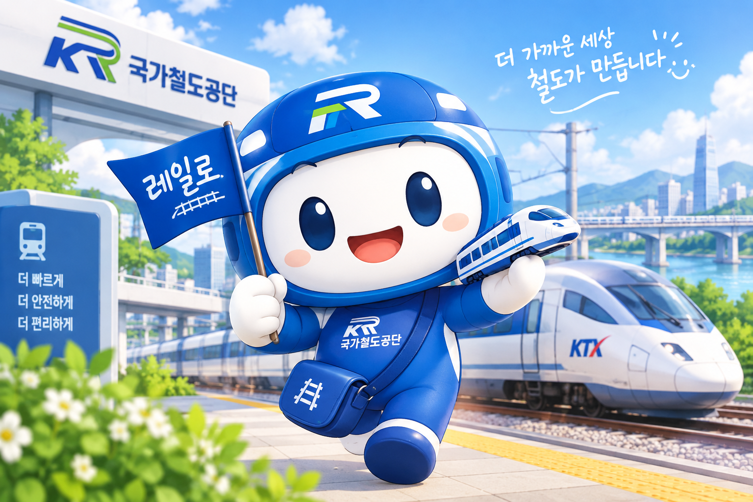 철도공단 캐릭터 레일로 일러스트