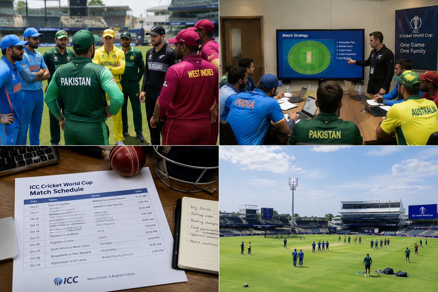 ICC CWC 리그 2 참가국 경기 준비 및 전략 회의