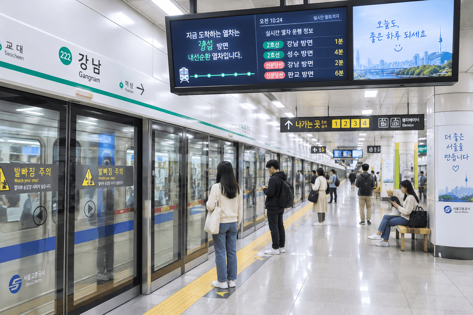 지하철 스크린도어와 전광판