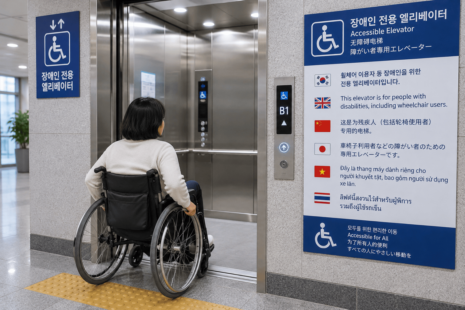 장애인 편의 시설 및 다국어 안내판