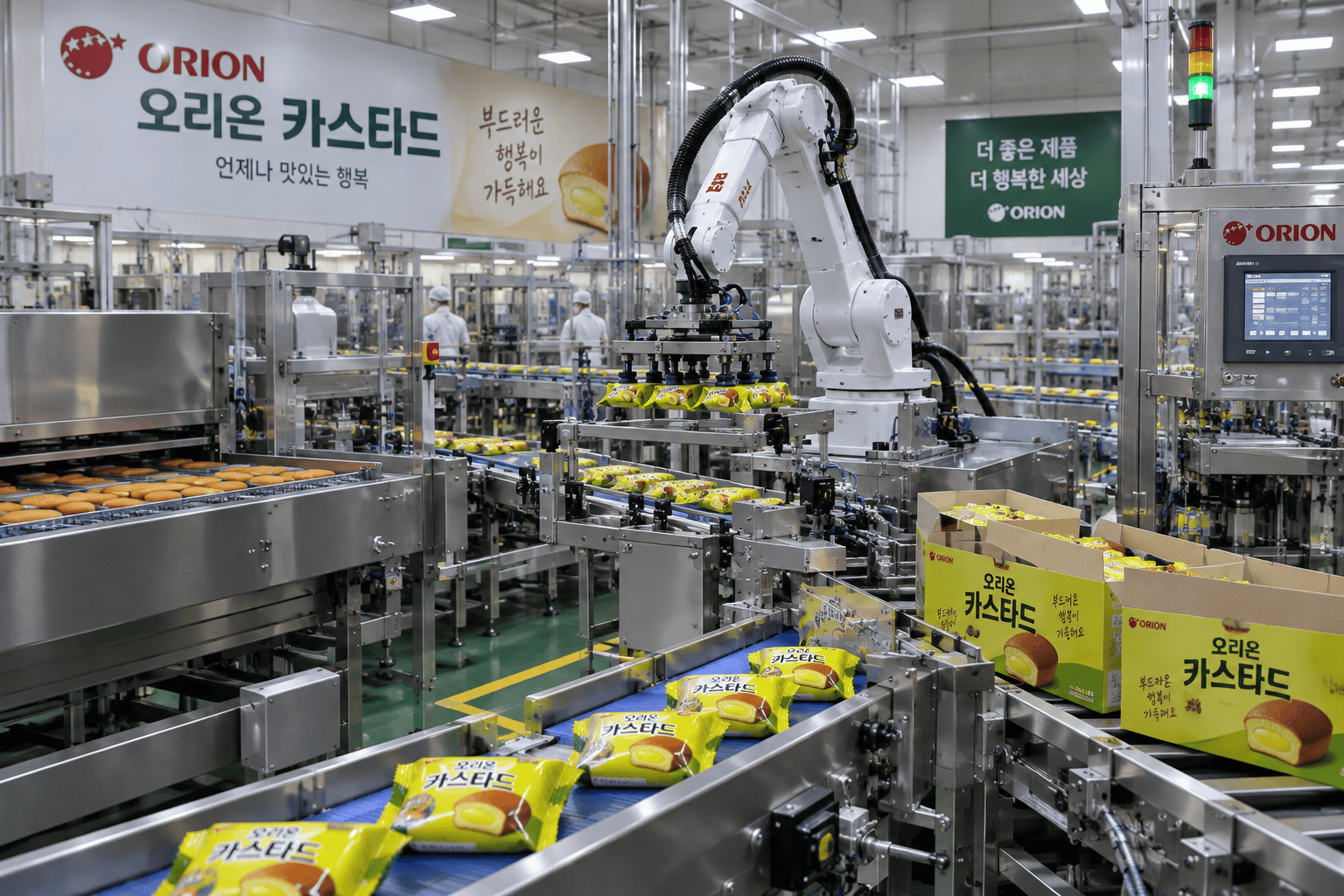 오리온 카스타드 생산 자동화 공정