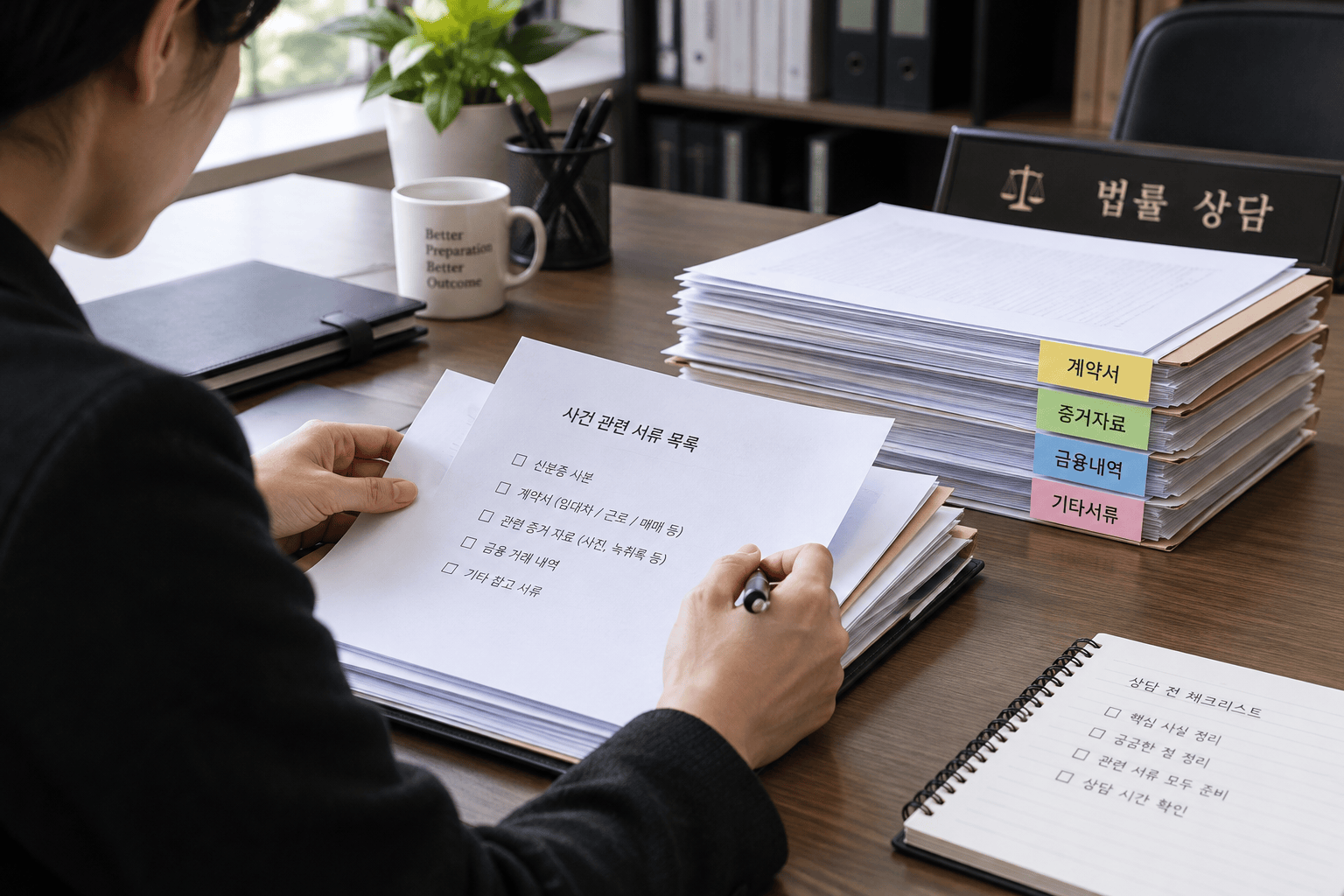 법률 상담 준비를 위한 서류 정리