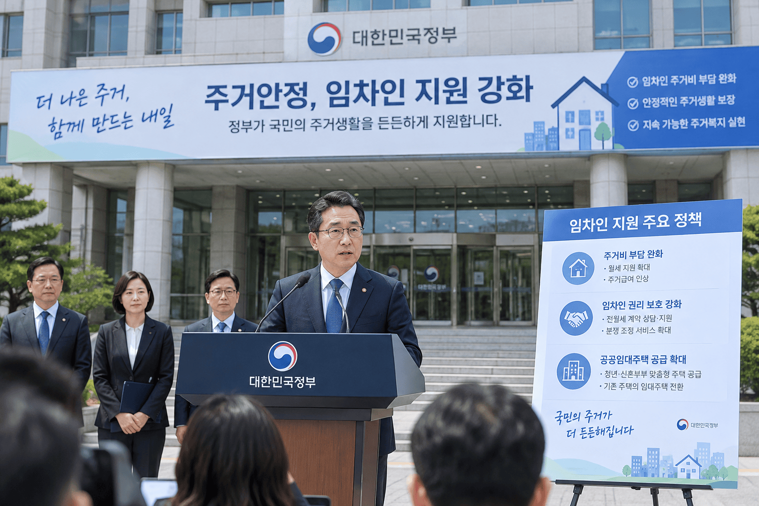 정부의 주거비 지원 정책 발표 현장