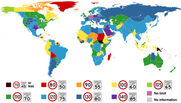 World S Speed Limits Map Wondering Maps Speed Limits By Country 768x437 