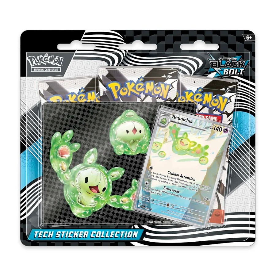 Pokemon TCG: Black Bolt Tech Sticker 3 pack blister: Reuniclus