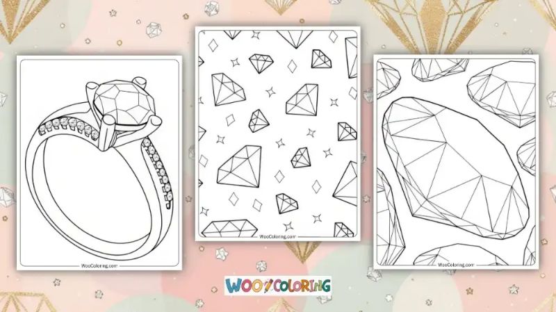 Print Diamond Coloring Page - Ultra HD Dark Design - HD