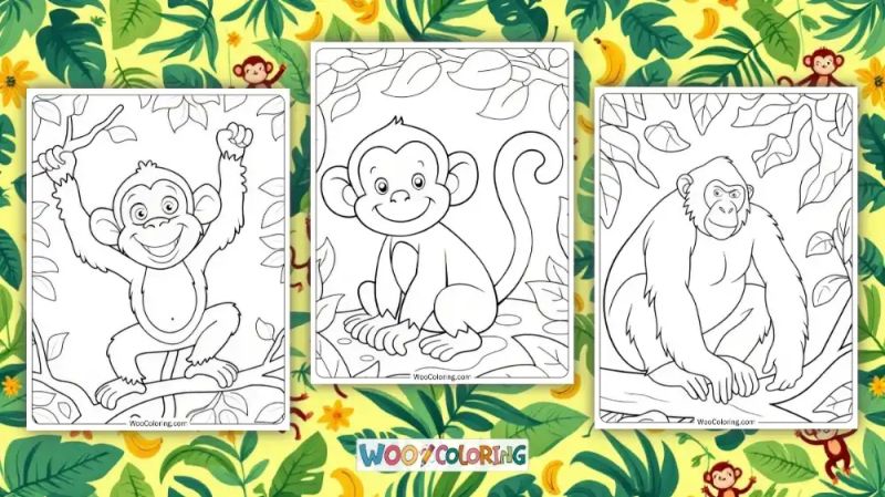 Printable Monkey Coloring Sheets Plan Your Year Easily - 8K Ocean Patterns for Desktop