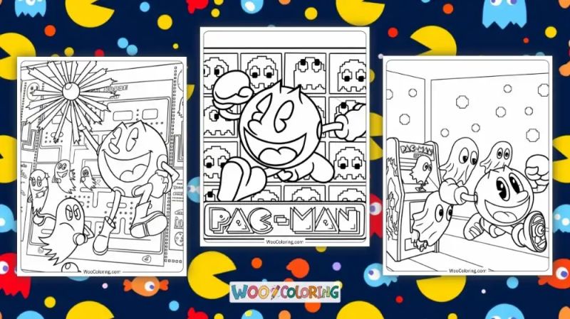 Pac Man Coloring Pages - Ultra HD City Pattern - Retina