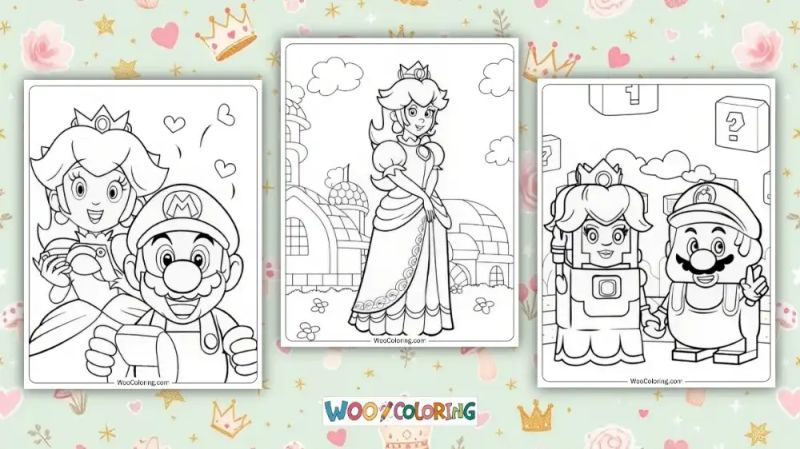 Princess Peach Coloring Pages Printable 2025 - Amazing Geometric Wallpaper - 8K