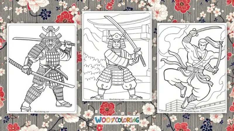Samurai Coloring Pages Coloringlib - Professional Minimal Wallpaper - Full HD