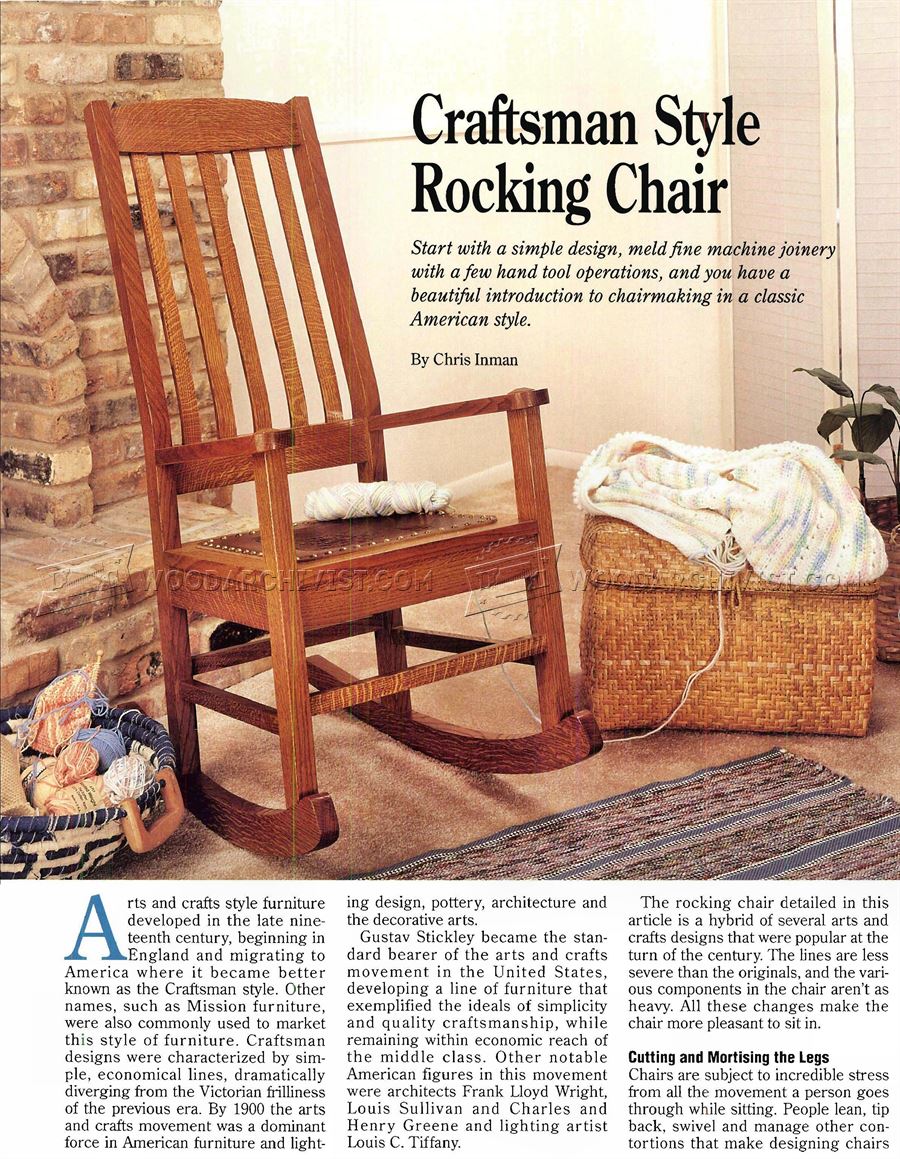 Craftsman Rocking Chair Plans Woodarchivist