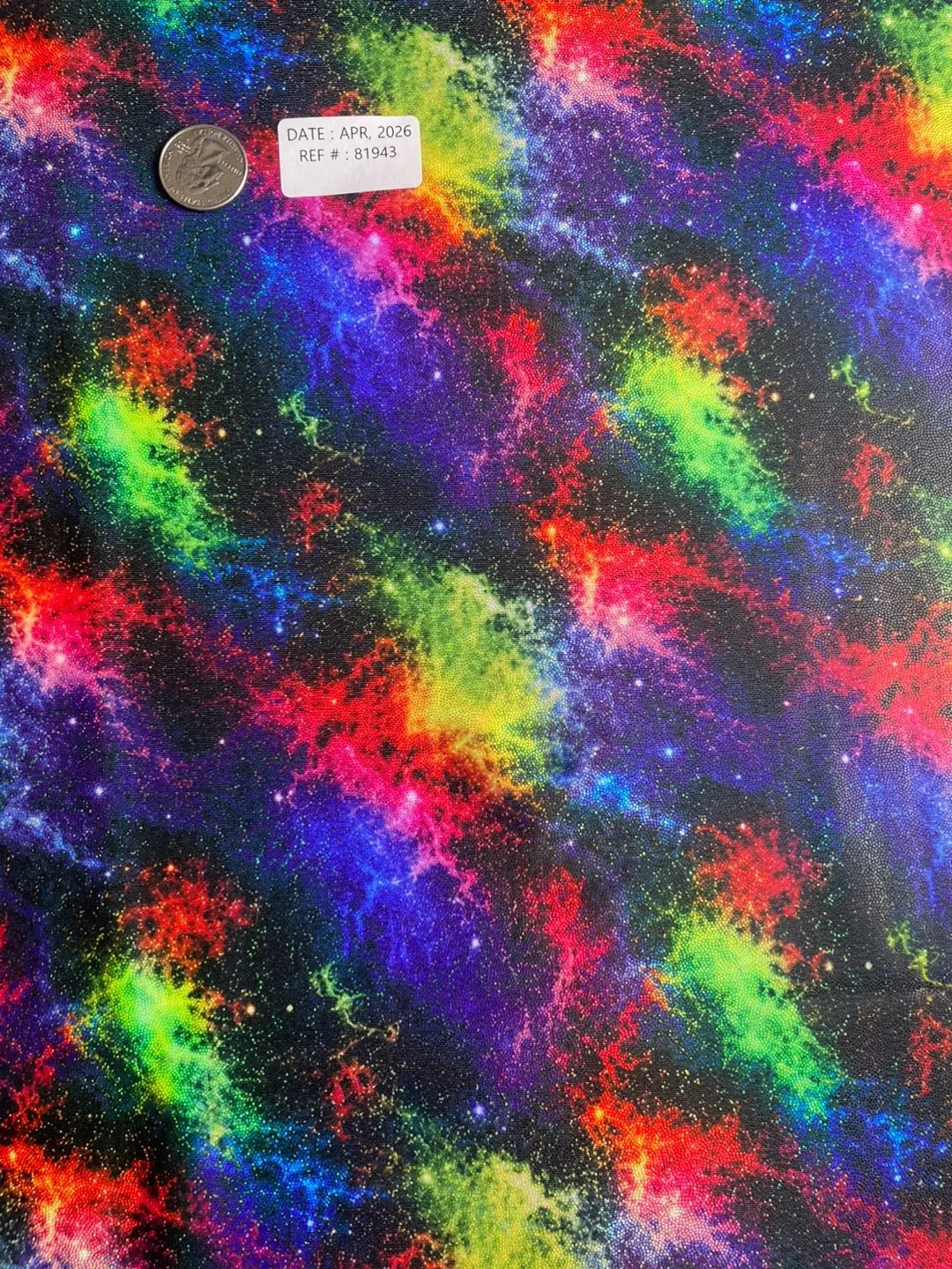 Neon Night Sky Foil Fabric for Fashion Applications-image