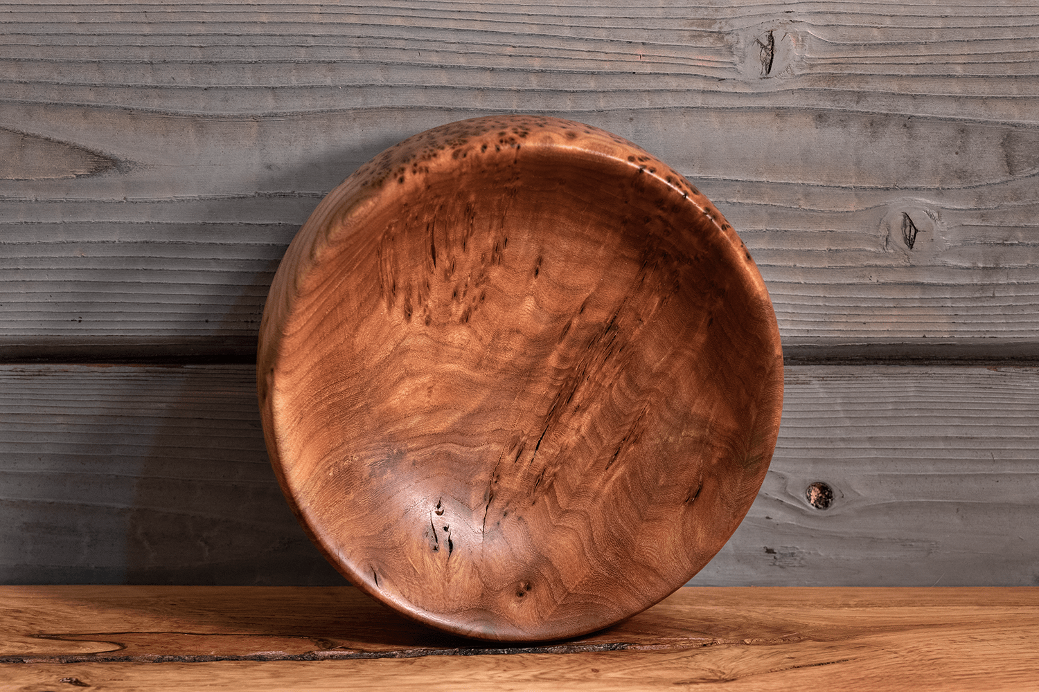 Medium Elm Bowl with Burl