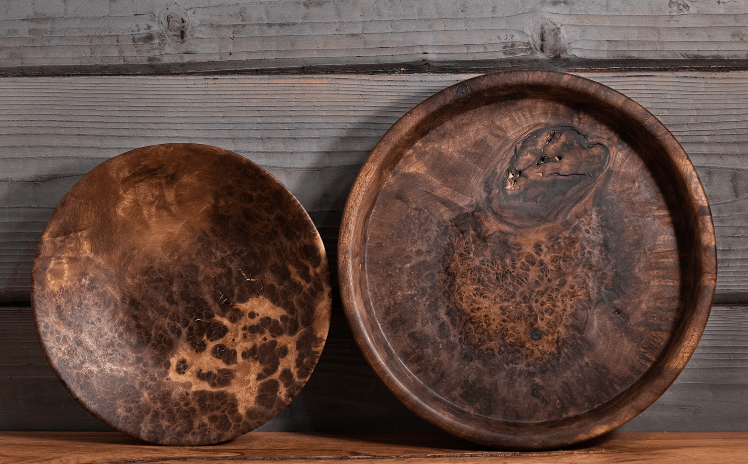 Black Walnut Burl Dish Set