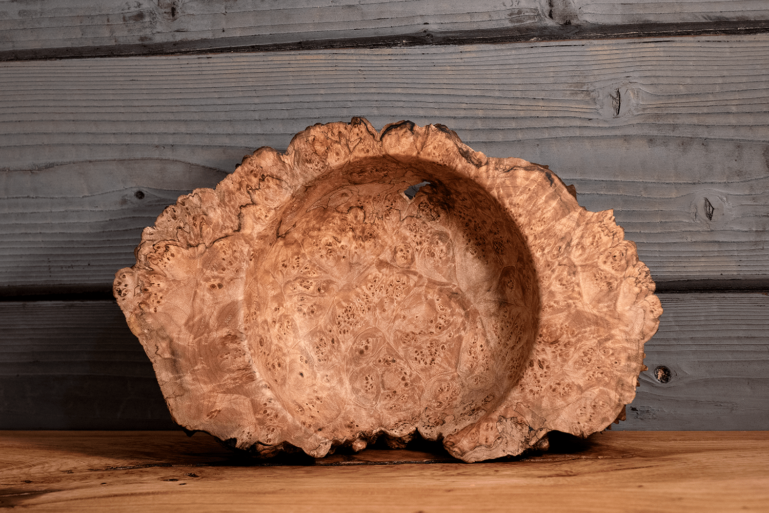 Maple Burl Dish with Full Live Edge