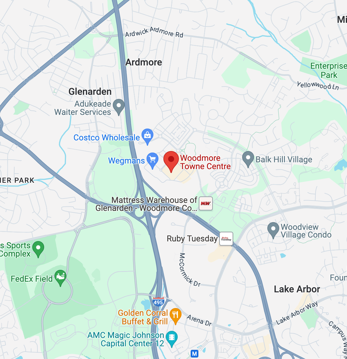 Woodmore Towne Centre Lanham MD Map 