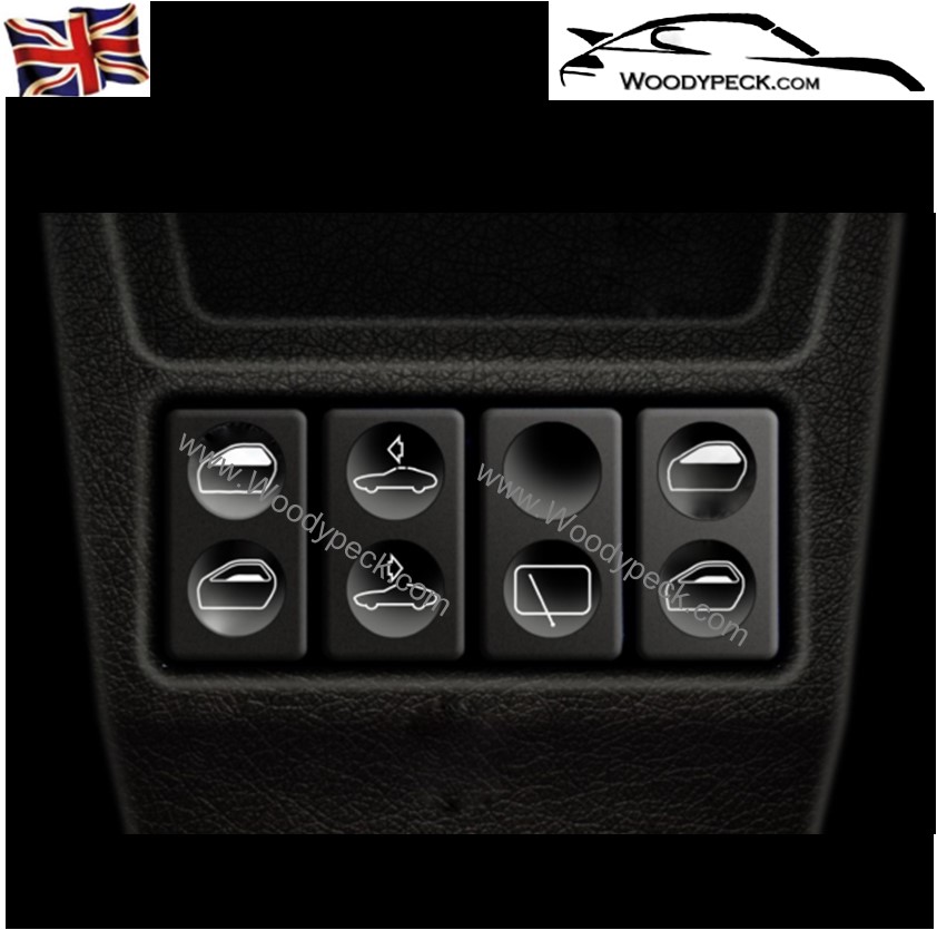 928 Centre Console Switch Decals - Woodypeck Porsche Luggage