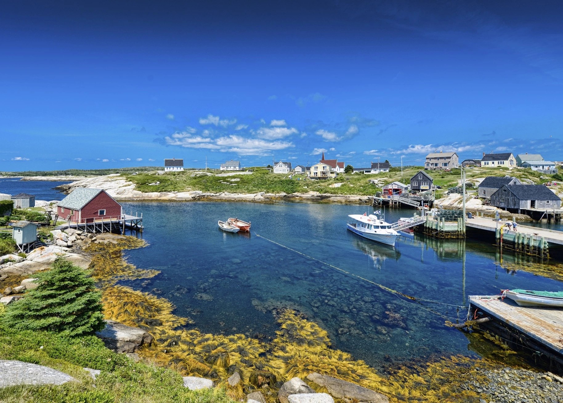 Peggys Cove Nova Scotia Fishing Boats moored