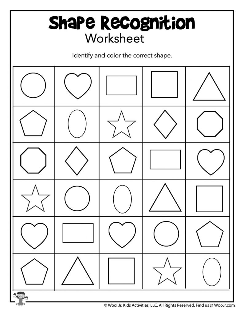 Shape and pattern recognition worksheets