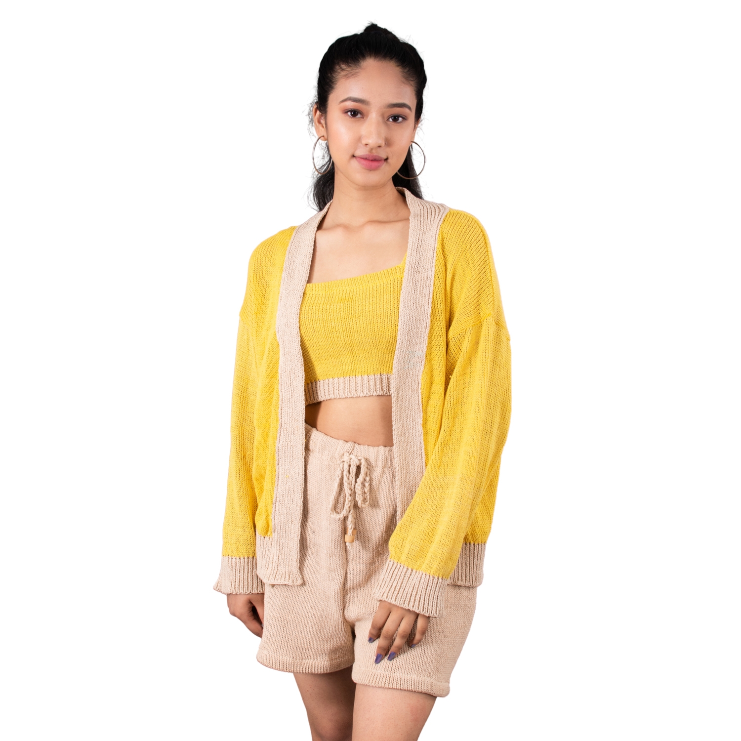 Cardigan, Top and Shorts - Woolmandu
