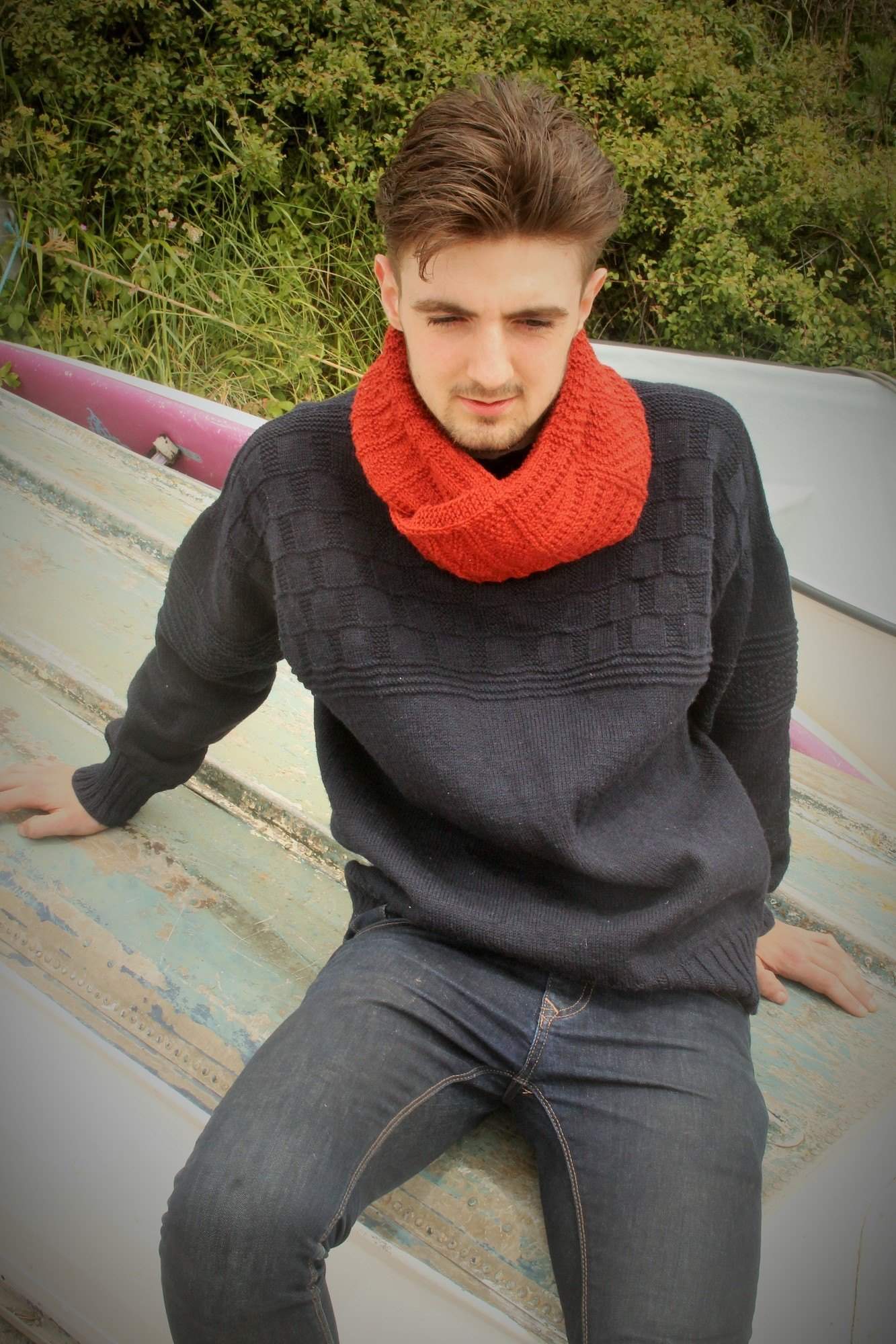 Morwenstow Slate Gansey and Crumplehorn snood