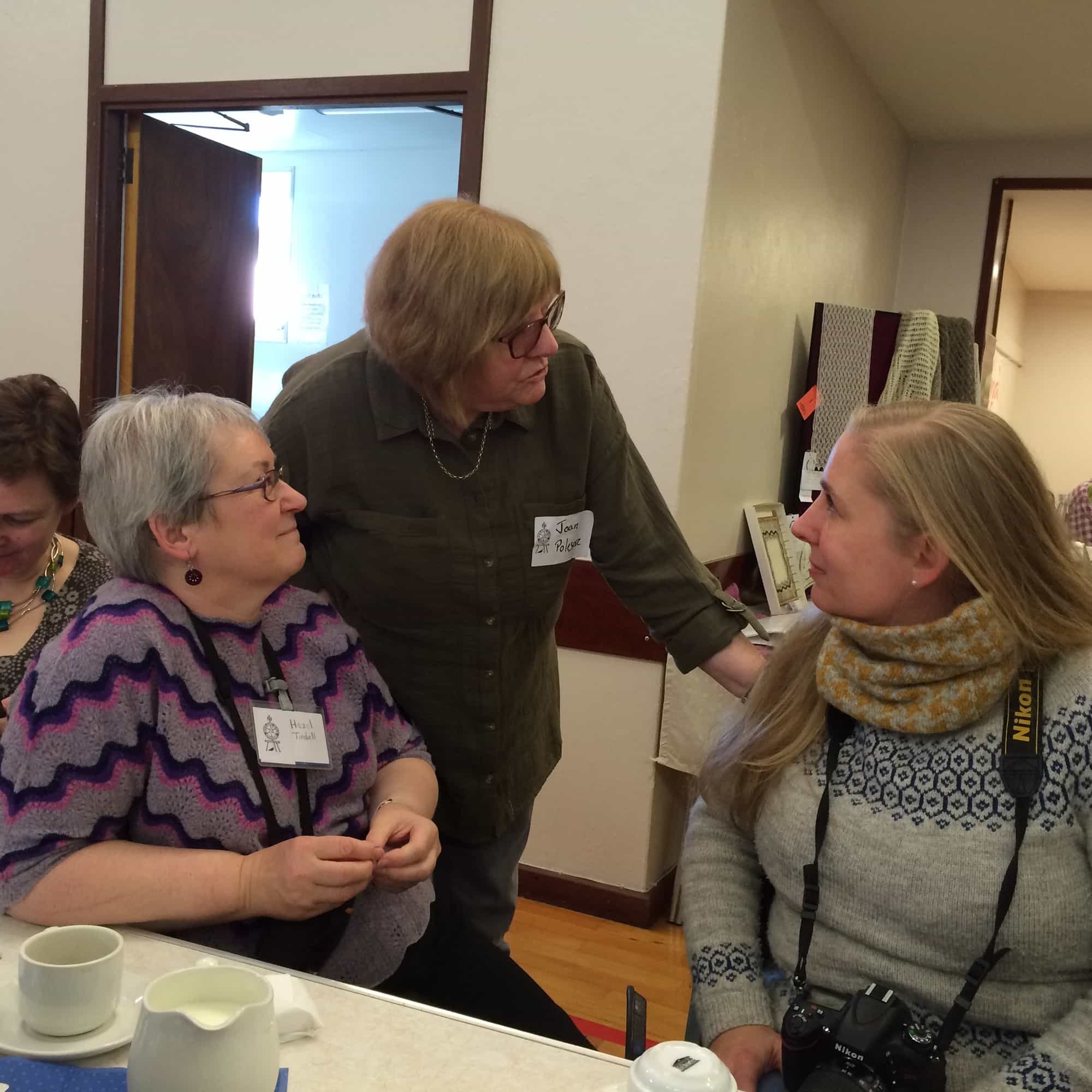 Hazel Tindall and Joan Poleson chat with Mica, from EYF