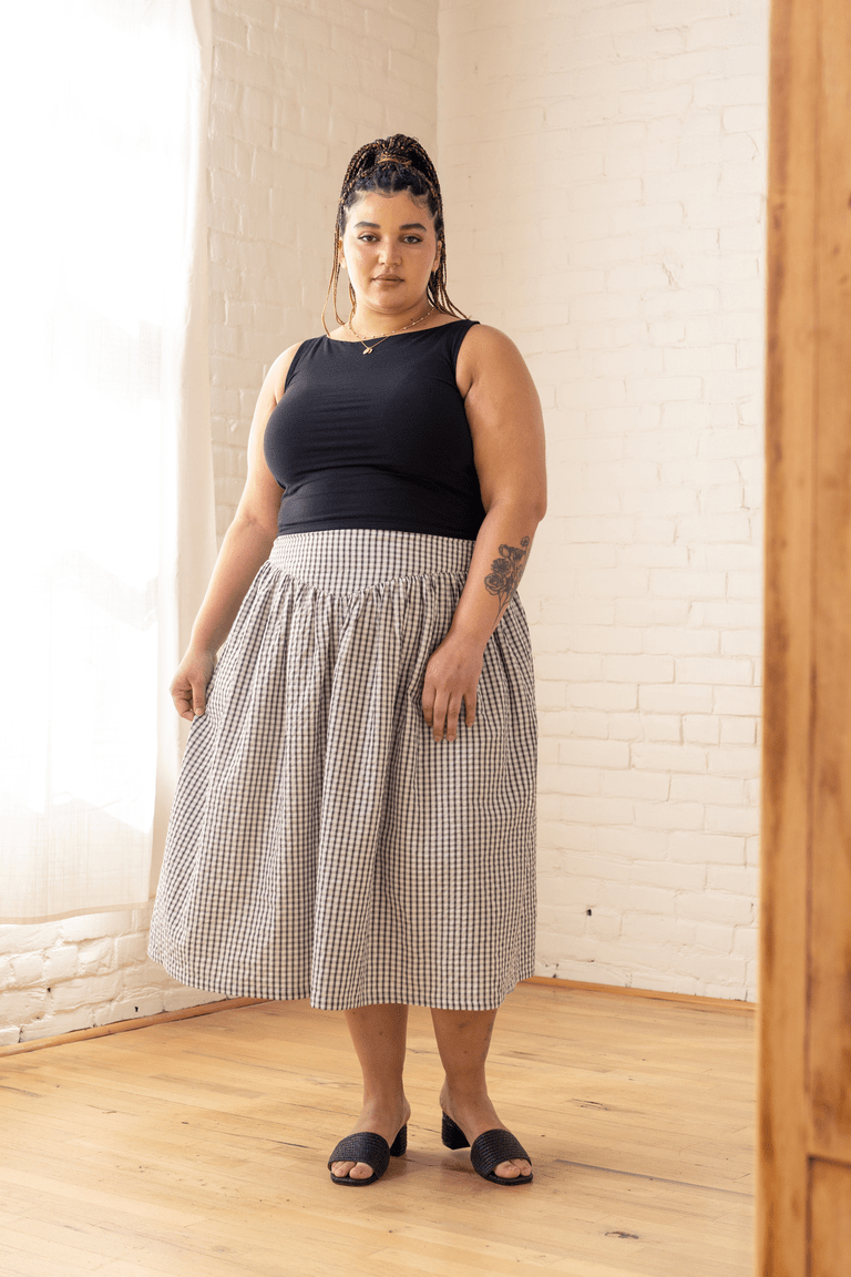 Elowen Gathered Skirt - Seamwork | 15 Must Make Indie Skirt Sewing Patterns for a Handmade Wardrobe - Wool Wren Studio