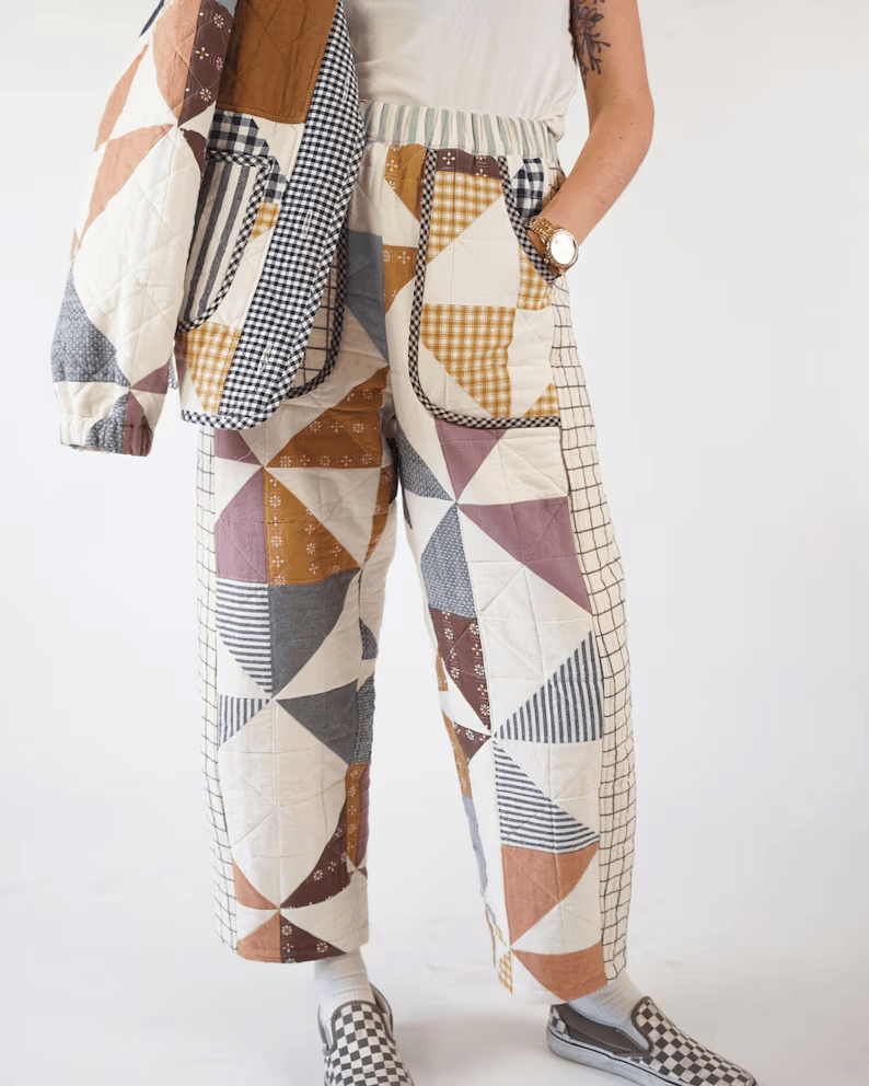 a woman wearing a pair of pants sewing pattern