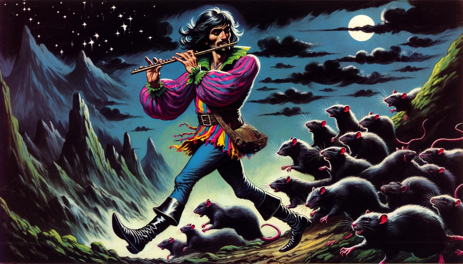 Painting of the Pied Piper of Hamelin.