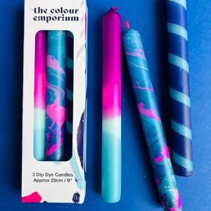 CROMABLEND Dip Dye Dinner Candles Trio