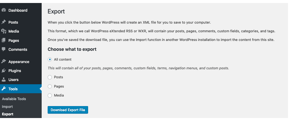 https://i0.wp.com/wordpress.org/support/files/2019/01/tools-export-screen.png?ssl=1