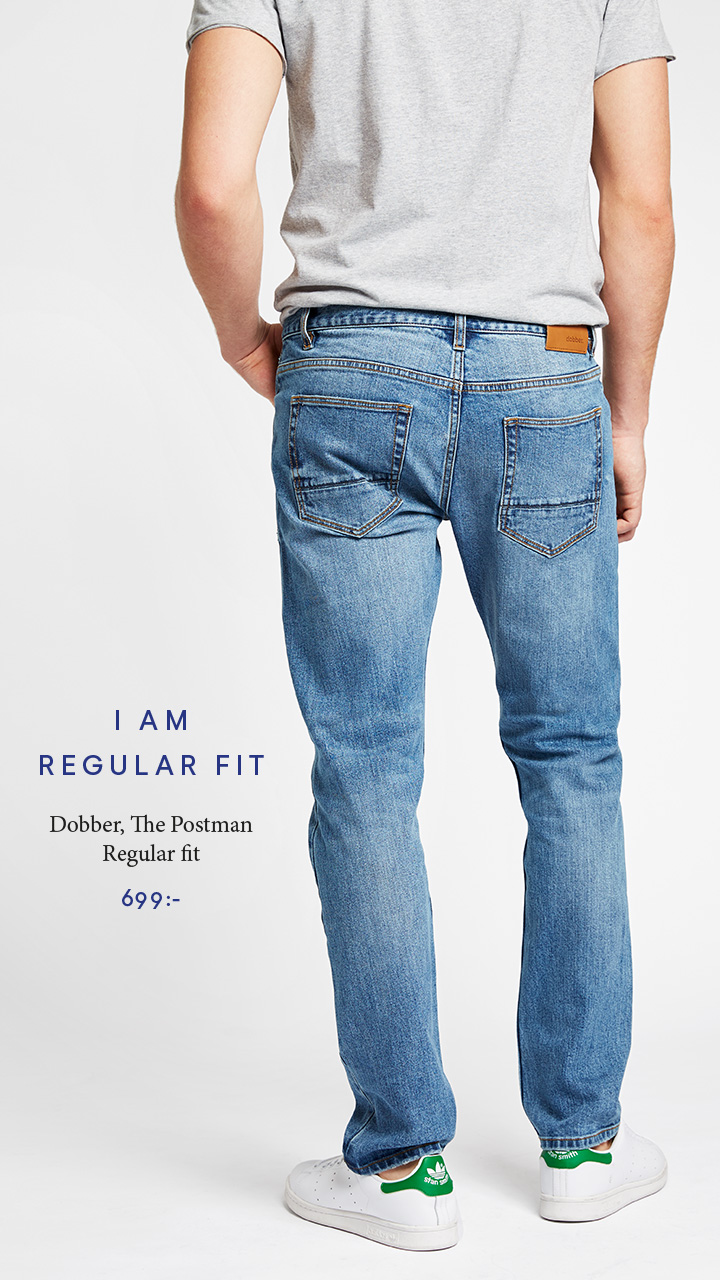 Add photo of regular fit mens jeans
