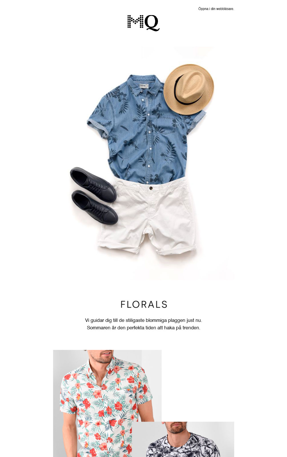 Campaign email for men's fashion