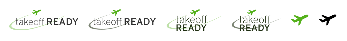 Logos for the product concept takeoff ready