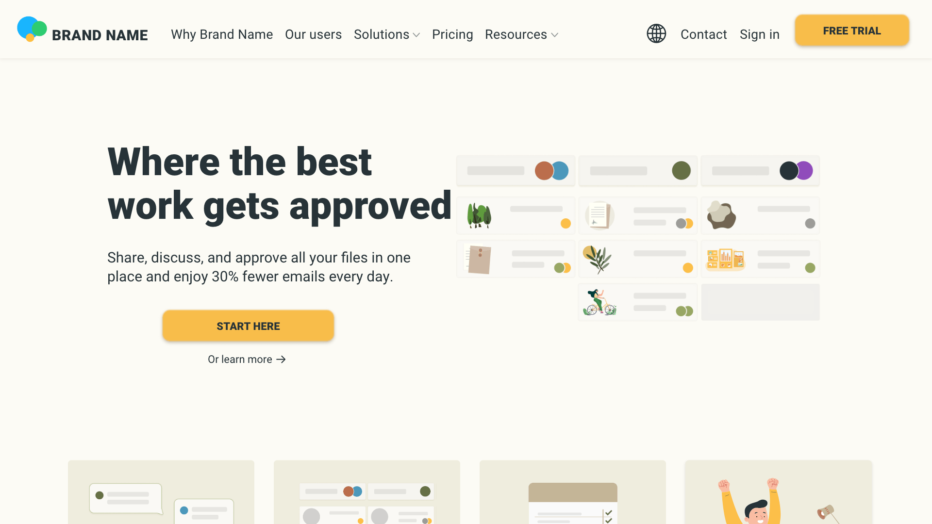 mockup of a desktop website